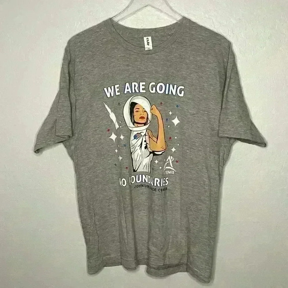 "We are Going, No Boundries" Johnson Space Center Artemis Gray T-Shirt XL - Picture 1 of 3